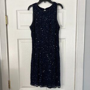 Vintage Roberta silk beaded cocktail dress Size M